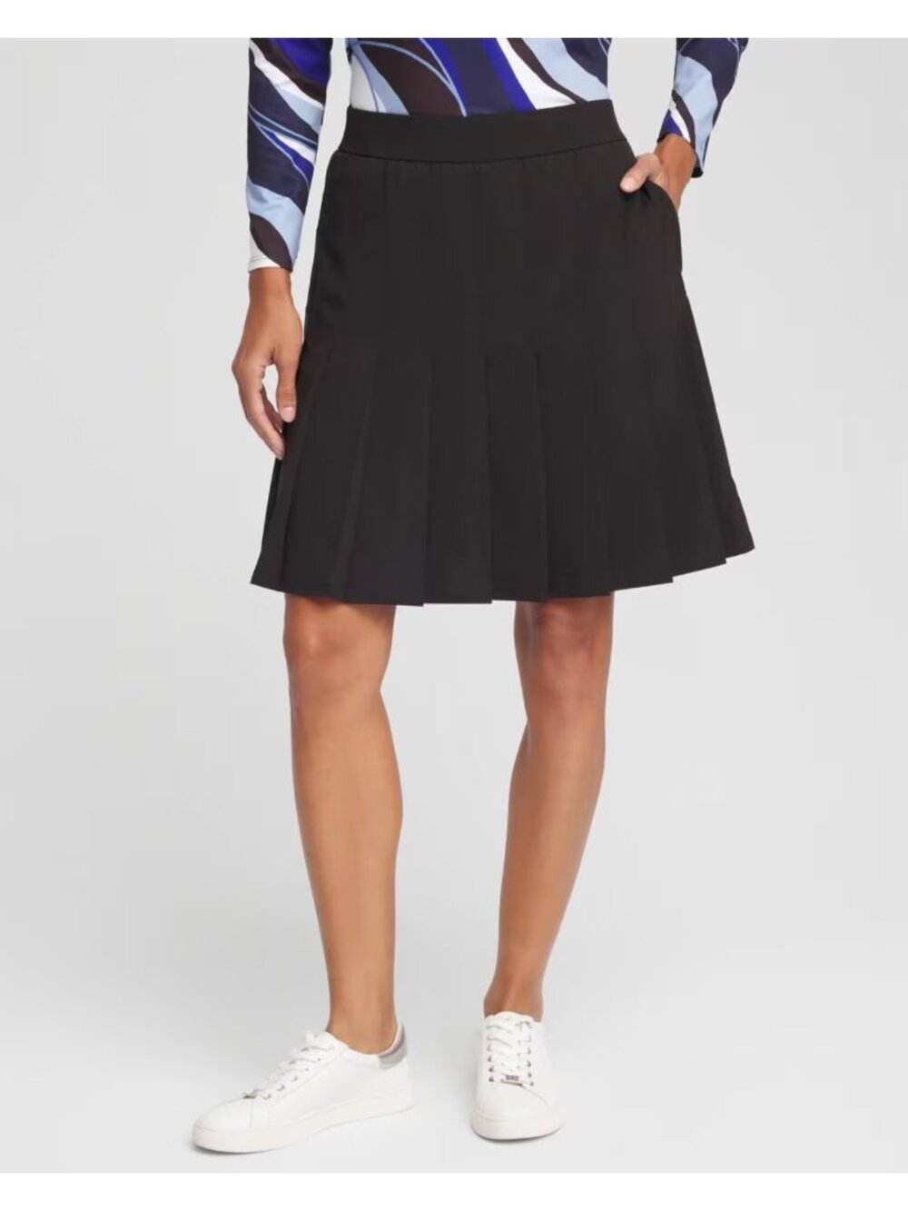 NWT CHICO'S Zenergy UPF Pleated Skort in Black Size 2.5/US 14